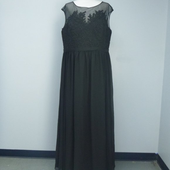 JJs House | Dresses | Jjs House Black Aline Long Lace Chiffon Lace ...